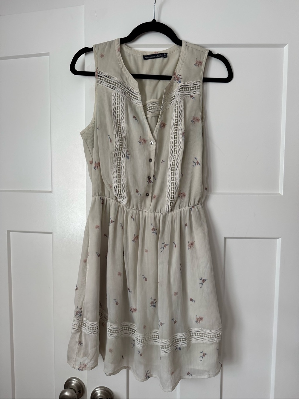 Abercrombie & Fitch Cream Mini Dress with Delicate Floral Print